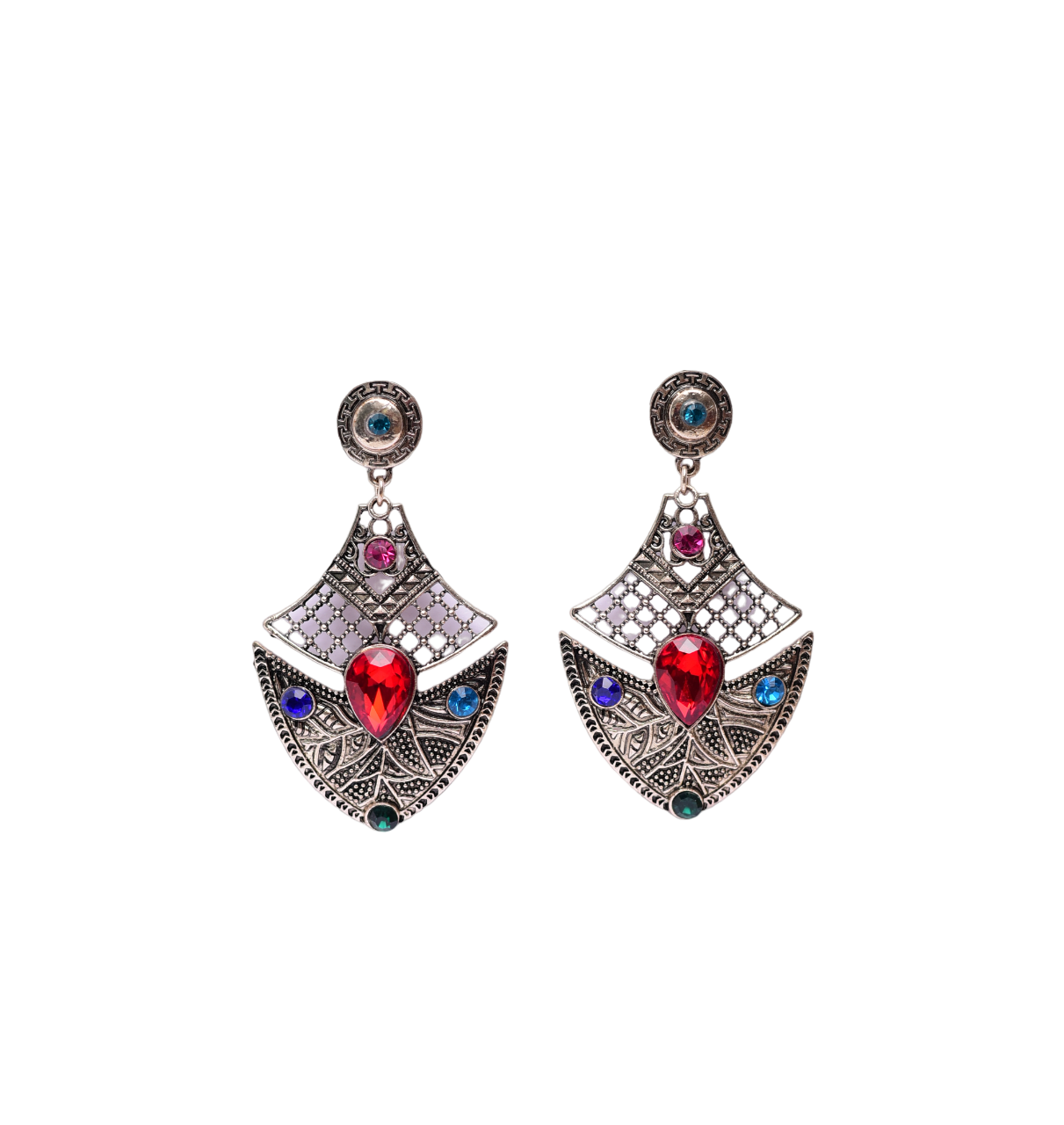 Namokriti Antique Boho Chic Stone Dangler Earrings for Women – Bold, Ethnic & Elegant